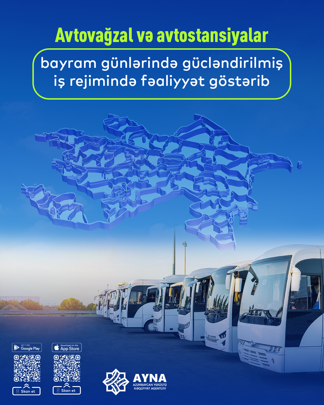 Bayram günlərində paytaxtdan bölgələrə və əks istiqamətə 130 000-ə yaxın sərnişin daşınıb