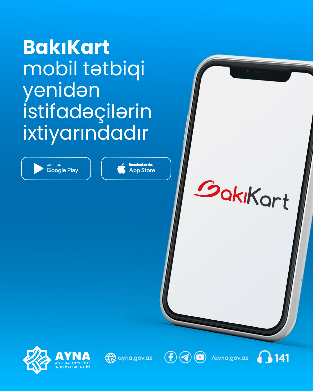 “BakıKart” mobil tətbiqi yenidən istifadəyə verilib