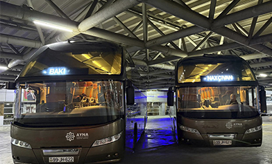 Bakıdan Naxçıvana səfərlər komfortlu avtobuslarla həyata keçirilir
