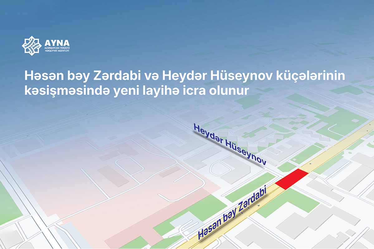 Həsən bəy Zərdabi və Heydər Hüseynov küçələrinin kəsişməsində yeni layihə icra olunur
