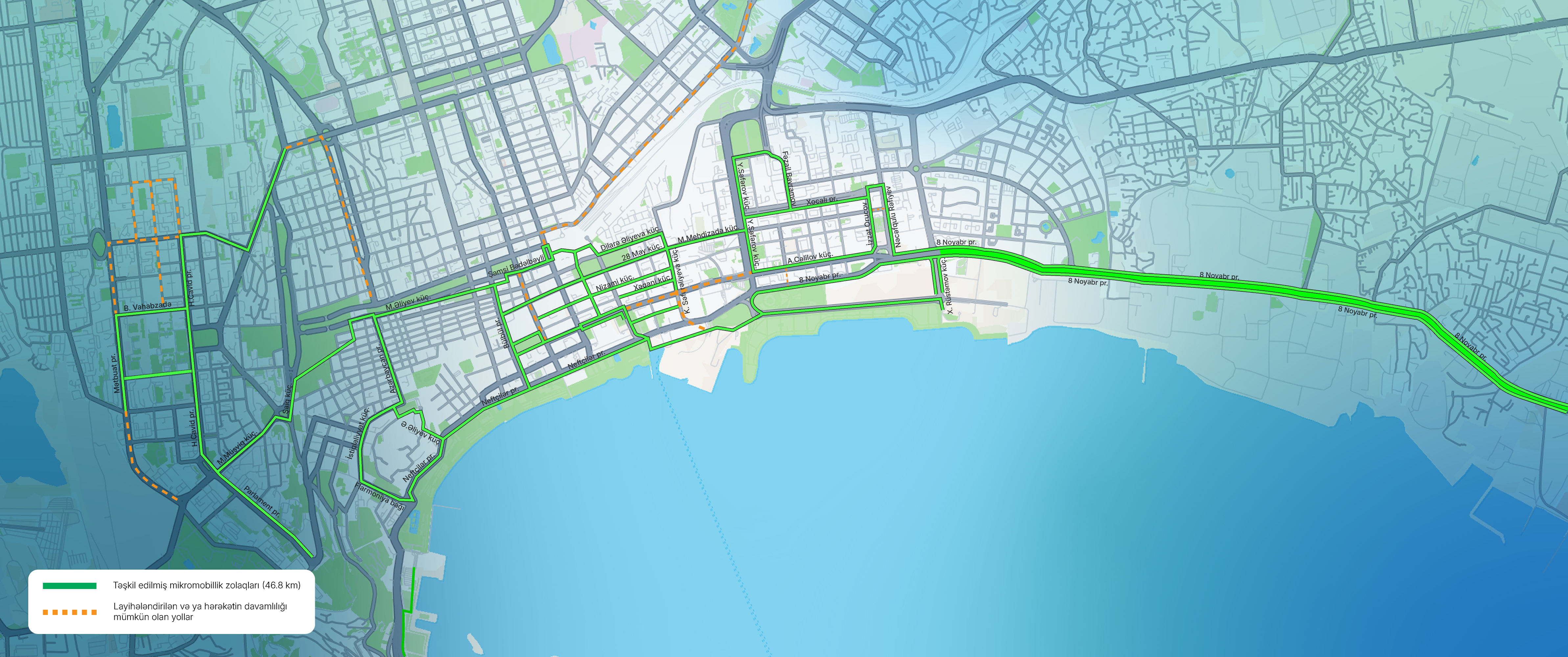 Bakıda 47 km-ə yaxın mikromobillik zolağı təşkil edilib