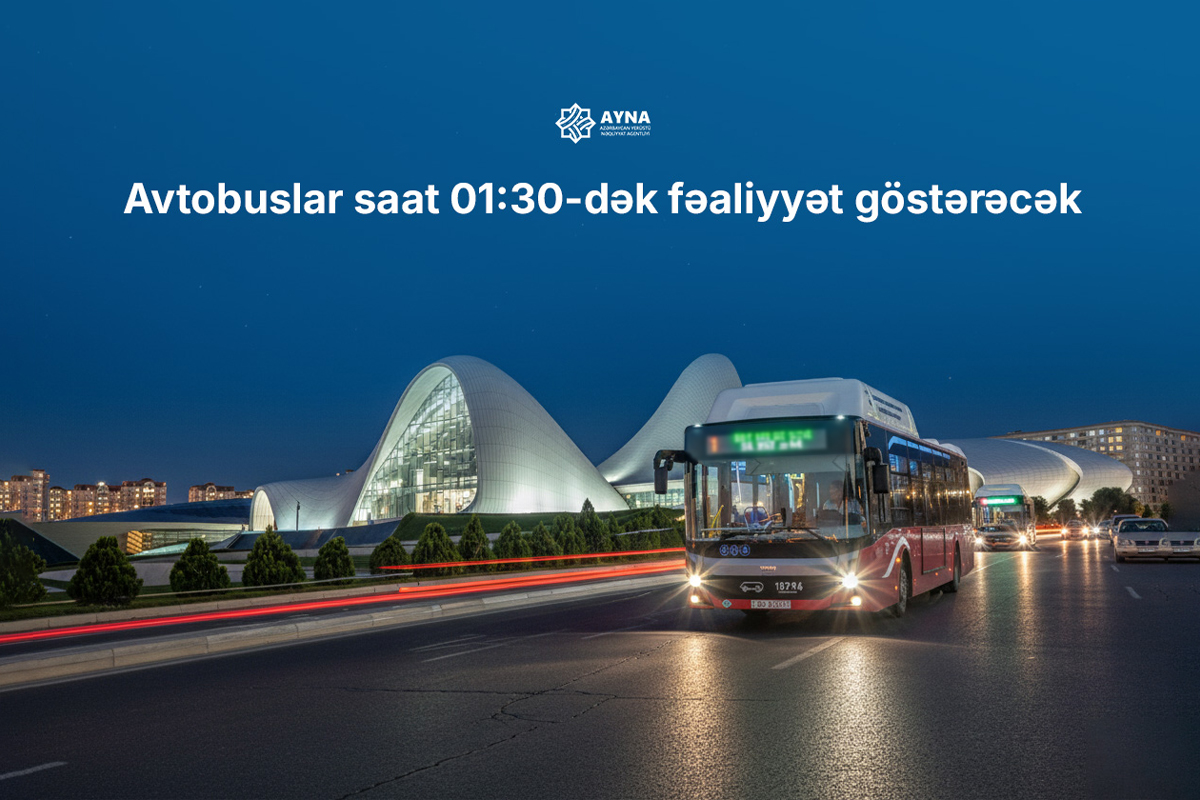 Avtobuslar yanvarın 1-də saat 01:30-dək fəaliyyət göstərəcək