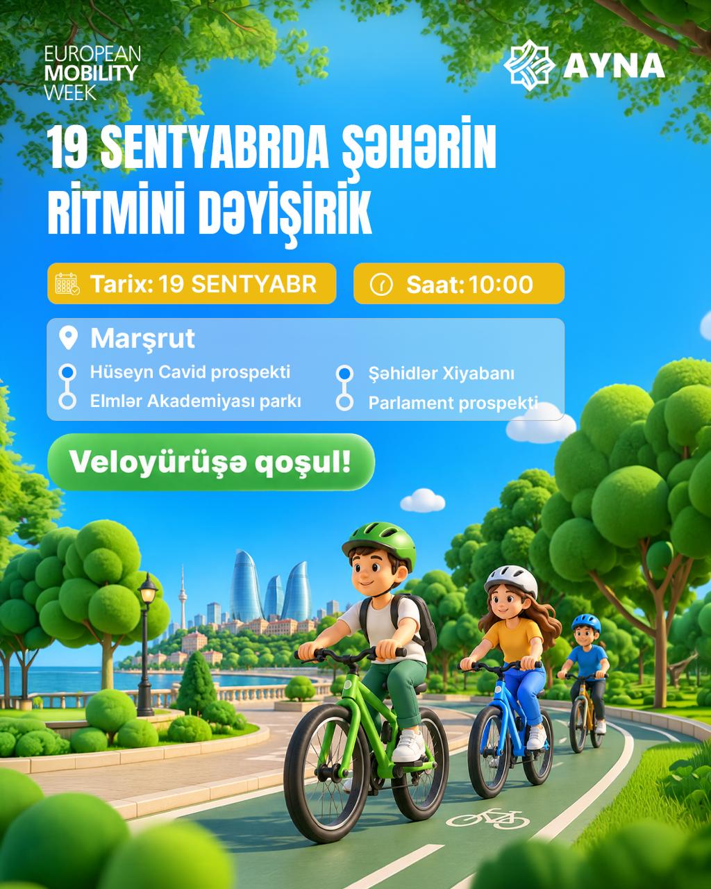 “Avropa Mobillik Həftəsi” çərçivəsində “Avtomobilsiz gün” təşkil olunacaq