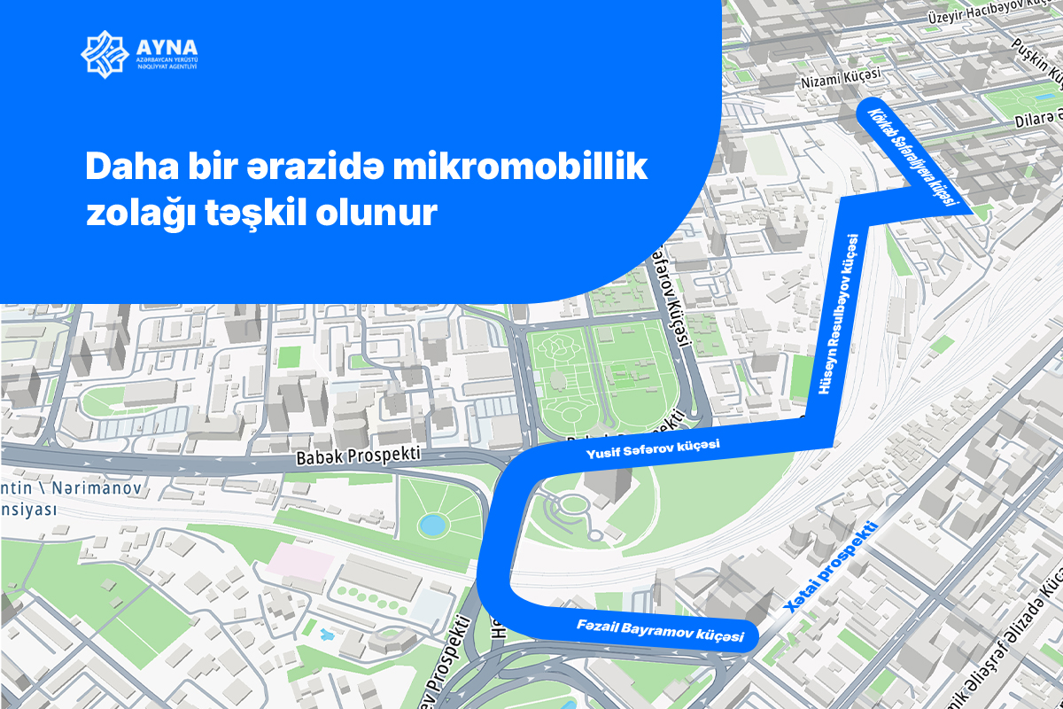 Daha bir ərazidə mikromobillik zolağı təşkil olunur
