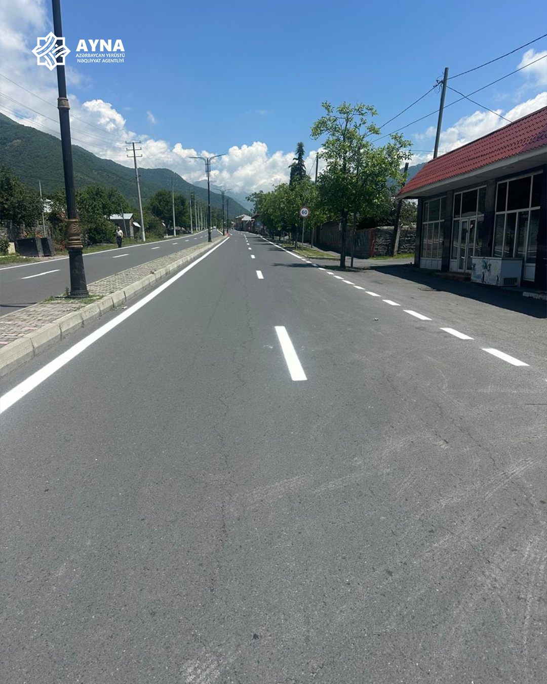 Qax rayonunda yol nişanlanma işləri aparılır