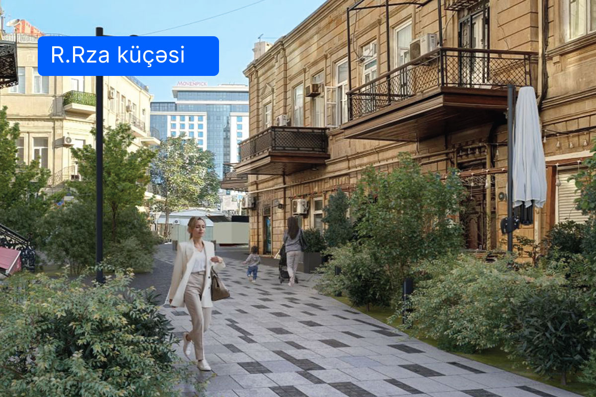 Xaqani bağı və Fəvvarələr meydanından Qış parkına və Mərkəzi parka iki piyada marşrutu formalaşdırılır