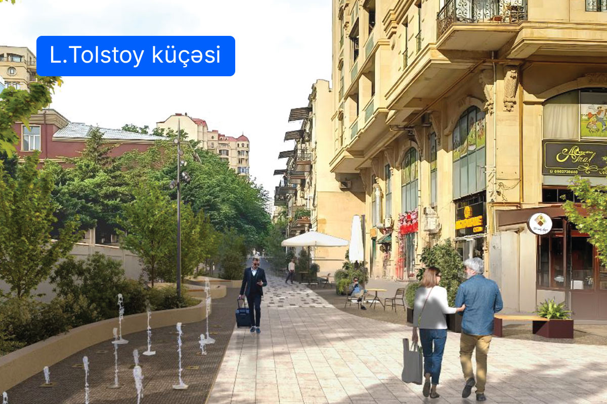 Xaqani bağı və Fəvvarələr meydanından Qış parkına və Mərkəzi parka iki piyada marşrutu formalaşdırılır