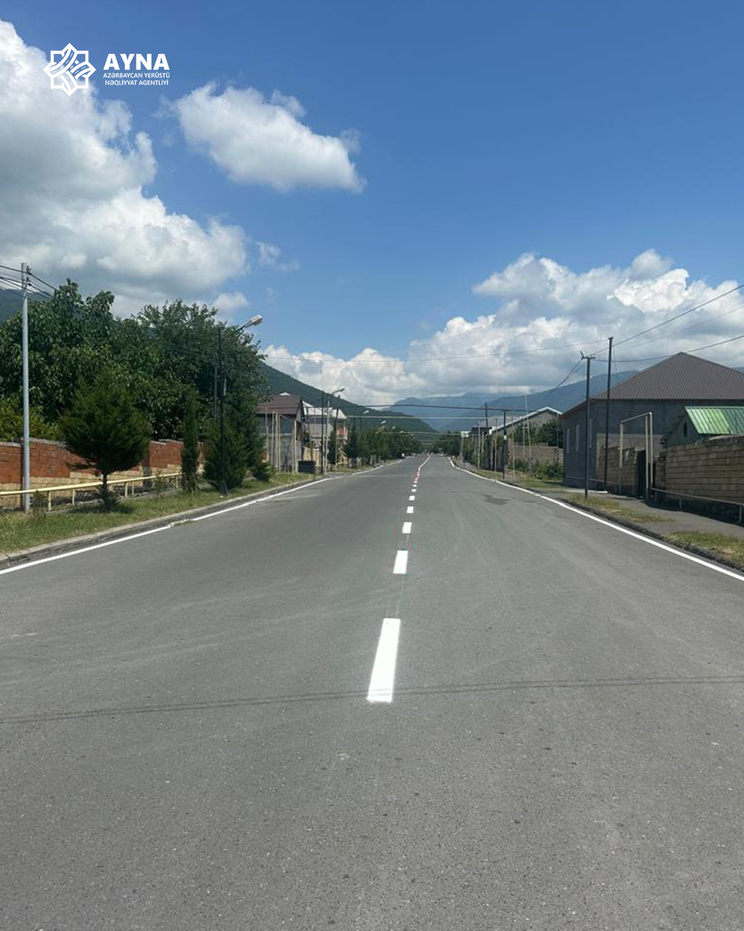 Qax rayonunda yol nişanlanma işləri aparılır