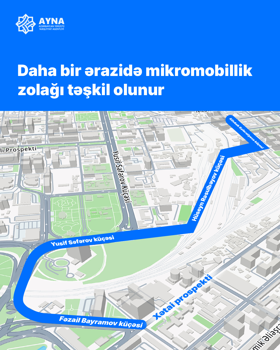 Daha bir ərazidə mikromobillik zolağı təşkil olunur